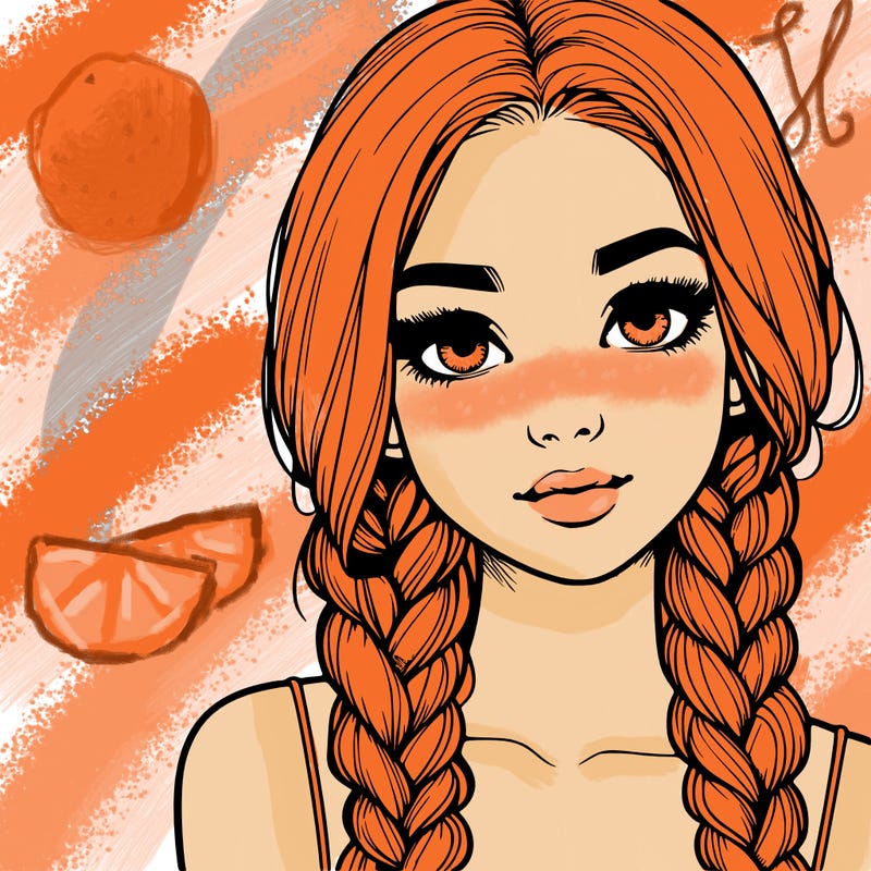 realistic girl with braids