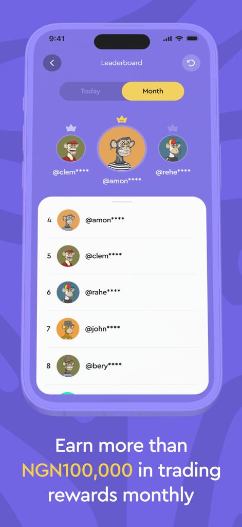 Ridima: Sell Gift Cards - Ridima app leaderboard screen showing top gift card traders and monthly cash rewards.