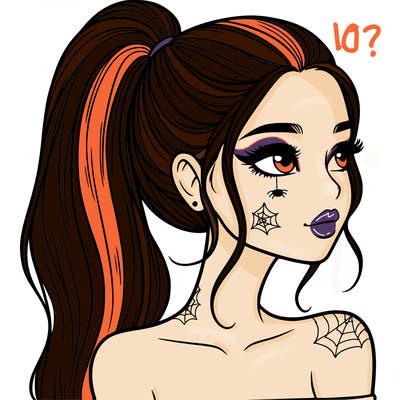 a beautiful and realistic girl with a high pony tail