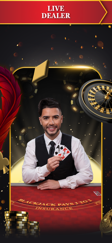 Juego de blackjack con crupier en vivo en la aplicación Golden Nugget Online Casino