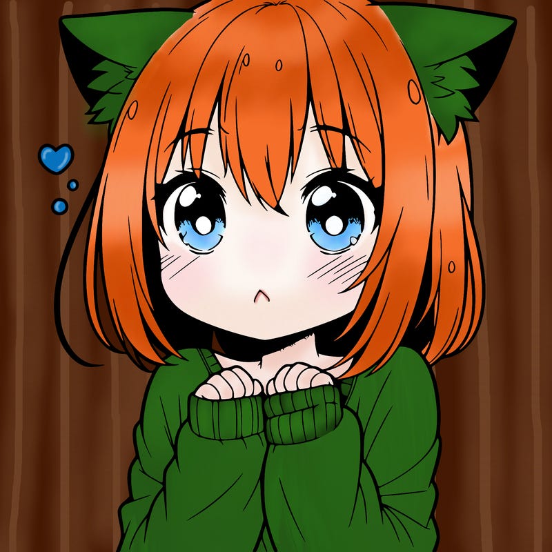 shy anime catgirl