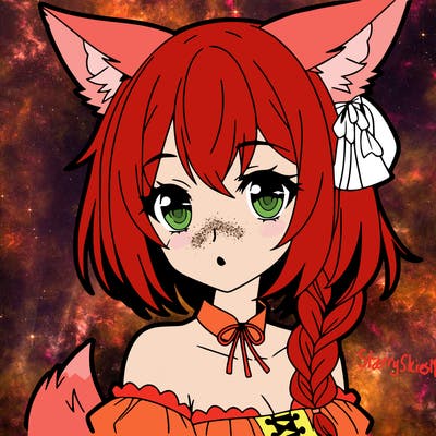 anime girl with fox ears