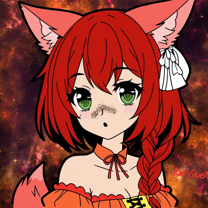 anime girl with fox ears