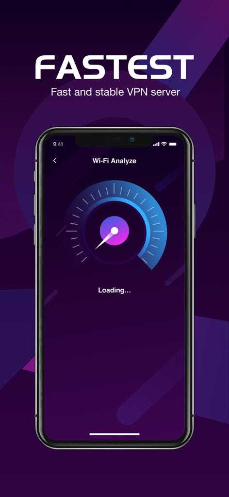 Smartphone screen showing the Wi-Fi Analyze speed test feature of Lumen VPN app