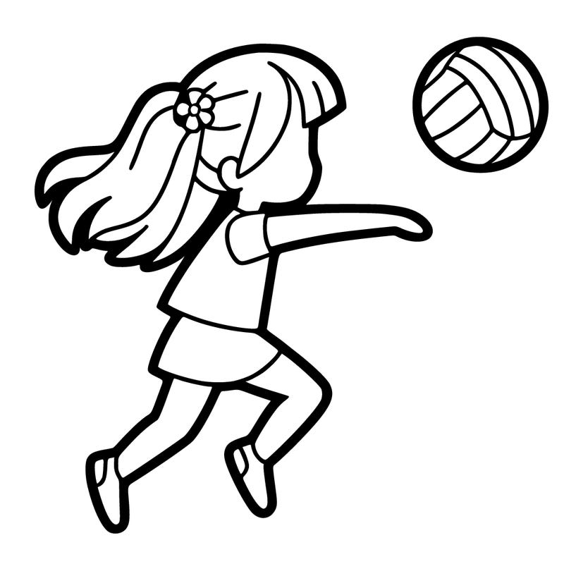 a girl playing volleyball