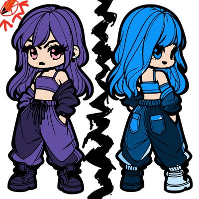 girl in crop top and baggy pants