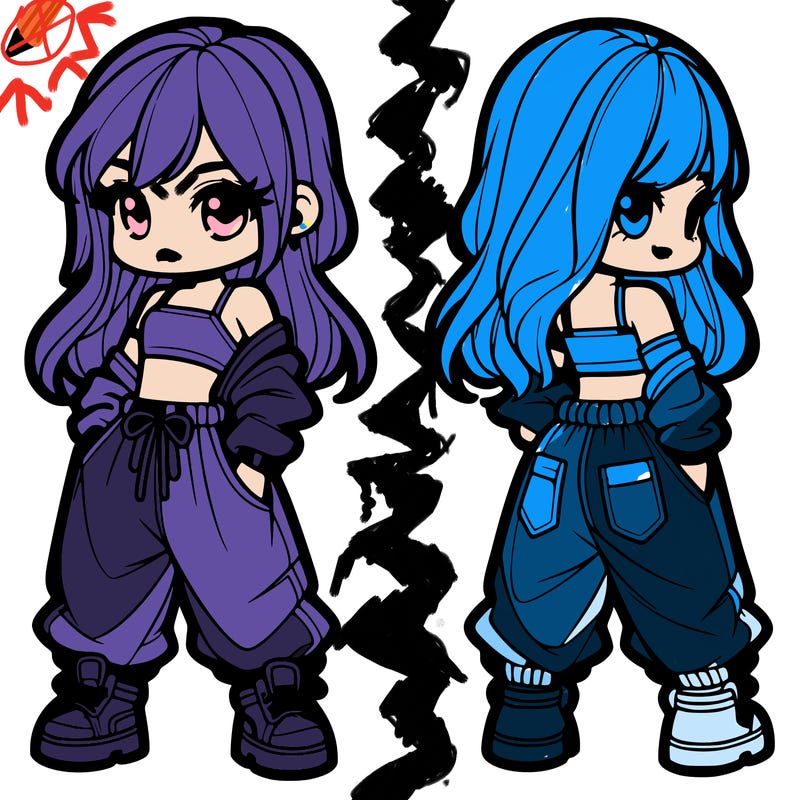 girl in crop top and baggy pants