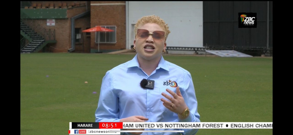 Z+ - A news reporter presenting live on the Z+ app from ZBC News