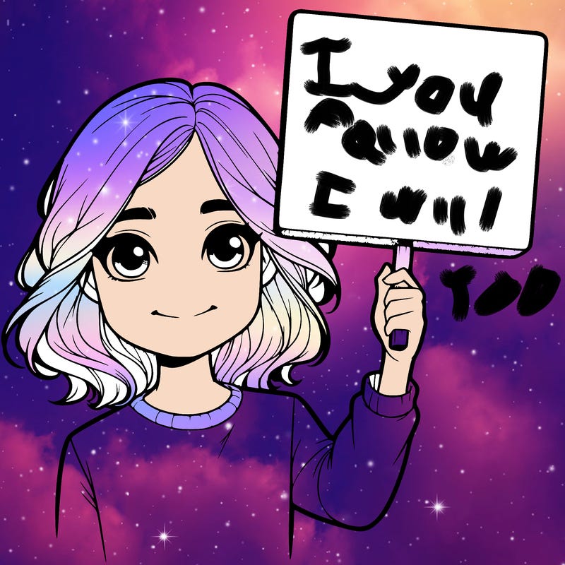 realistic girl holding up a sign