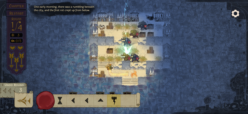 Howl - Turn based tactical puzzle gameplay in Howl featuring a living ink art style and grid based combat