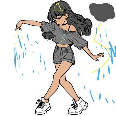 realistic girl danceing