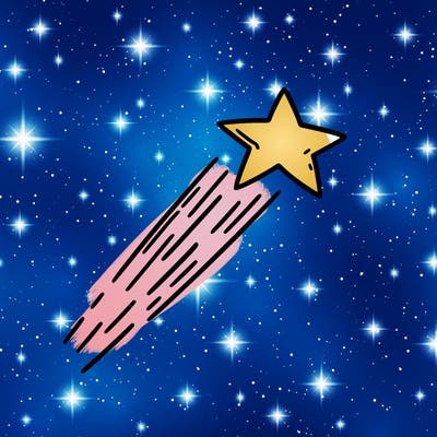 a shooting star in the sky