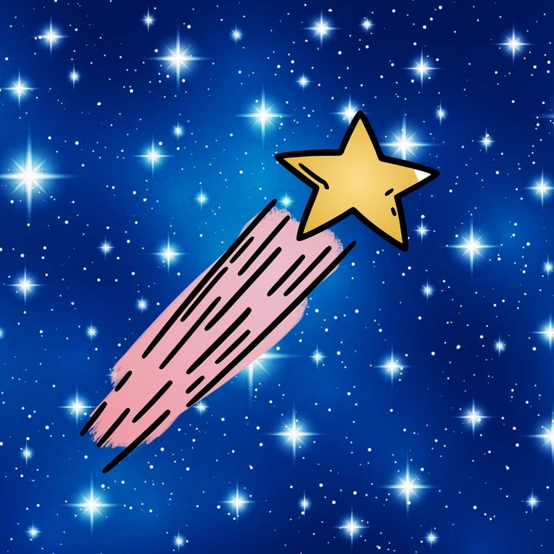 a shooting star in the sky