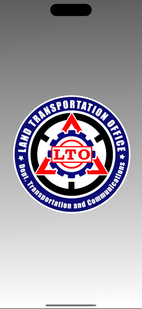 LTO Driver's License Exam Test - Splash screen of the LTO Drivers License Exam Test app displaying the official Philippines Land Transportation Office logo