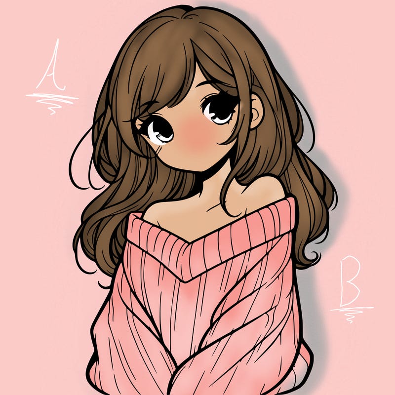 shy pretty girl wearing a sweater that is falling off one shoulder portrait