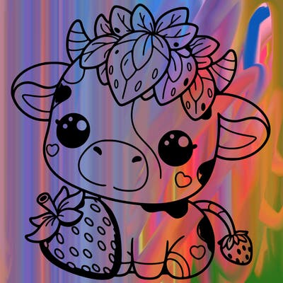 cute strawberry cow