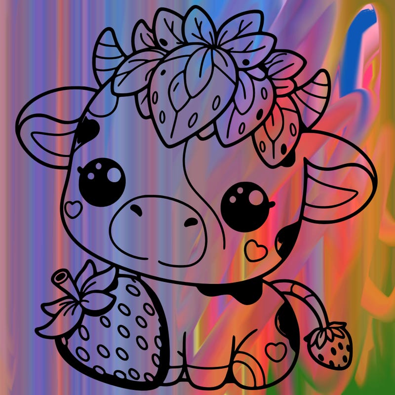cute strawberry cow