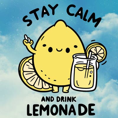 stay calm and drink lemonade