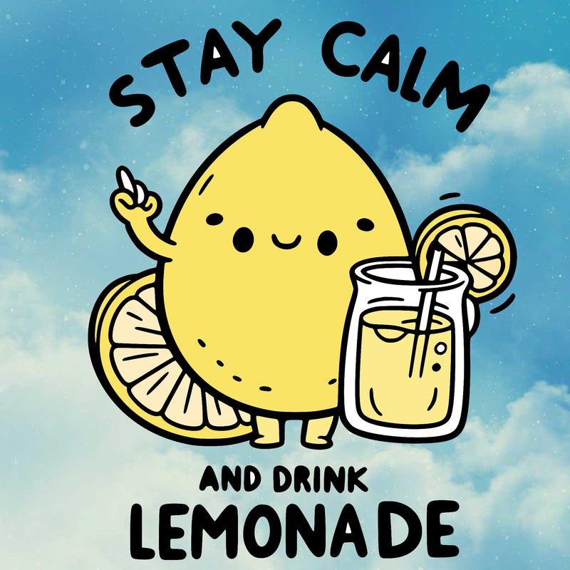 stay calm and drink lemonade