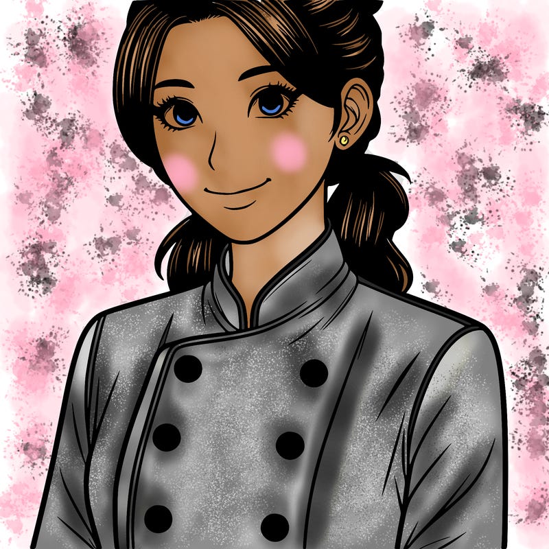 realistic asian woman cuisine chef
