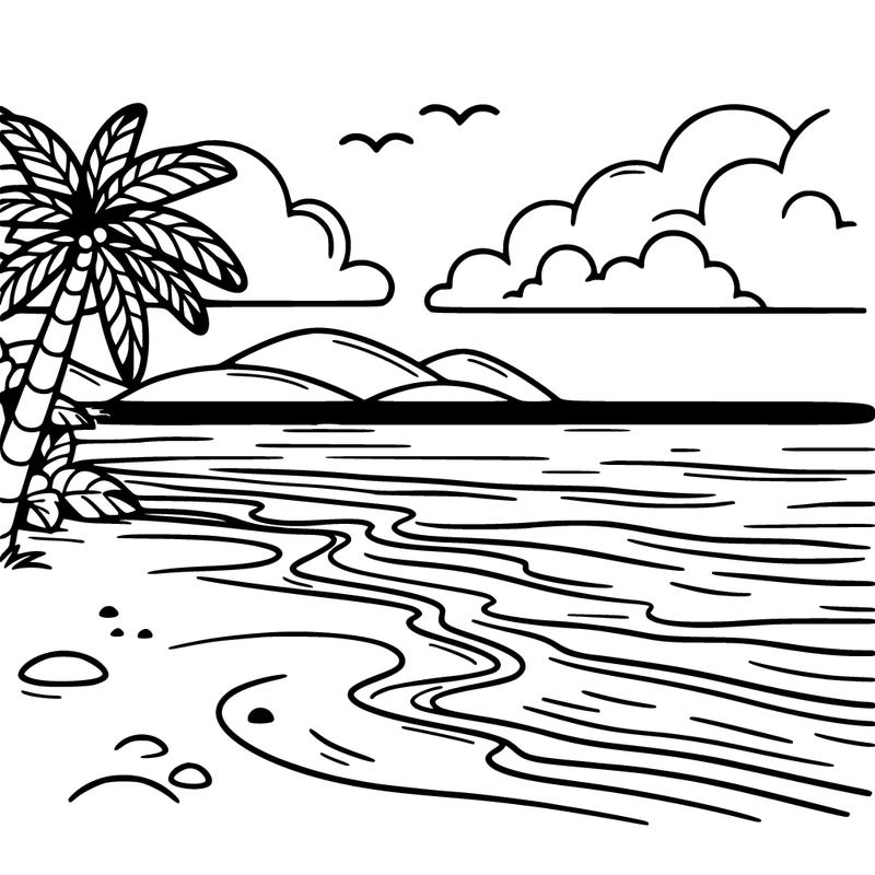 calm empty beautiful beach with sea in back