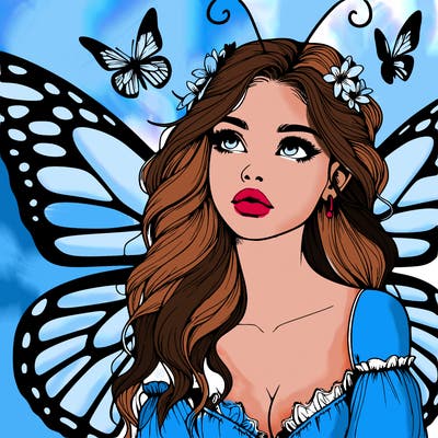 butterfly fairy realistic girl