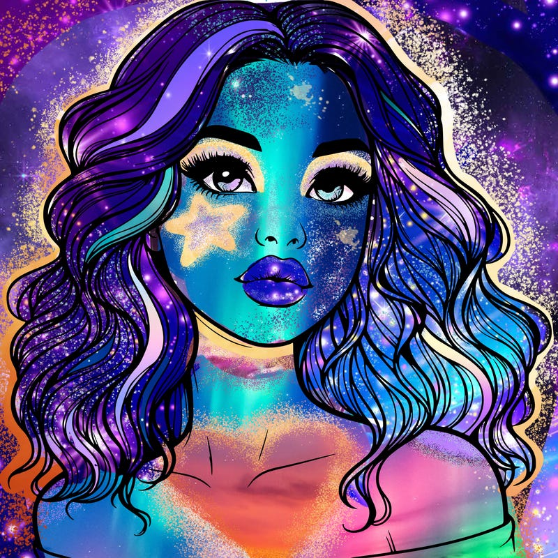 realistic girl with wavy hair and lips