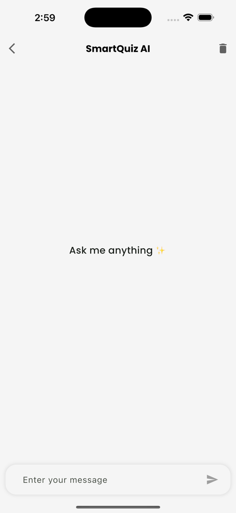 Quiz & Learn - Interfaz de chat de SmartQuiz AI para asistencia de estudio para estudiantes