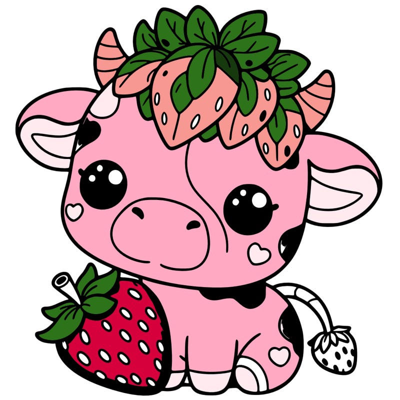 cute strawberry cow
