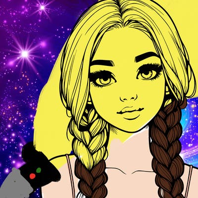 realistic girl with braids