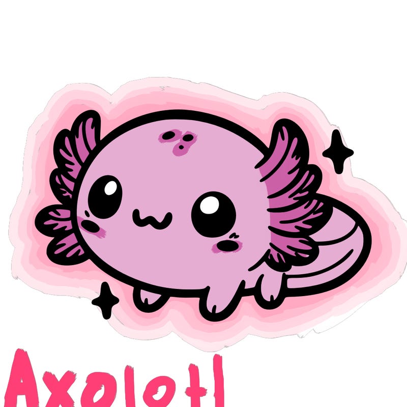 cute easy baby axolotl