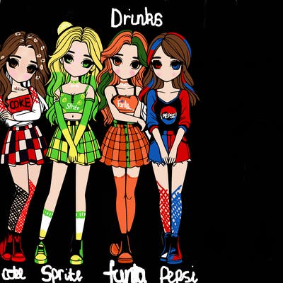 a group of girls realistic