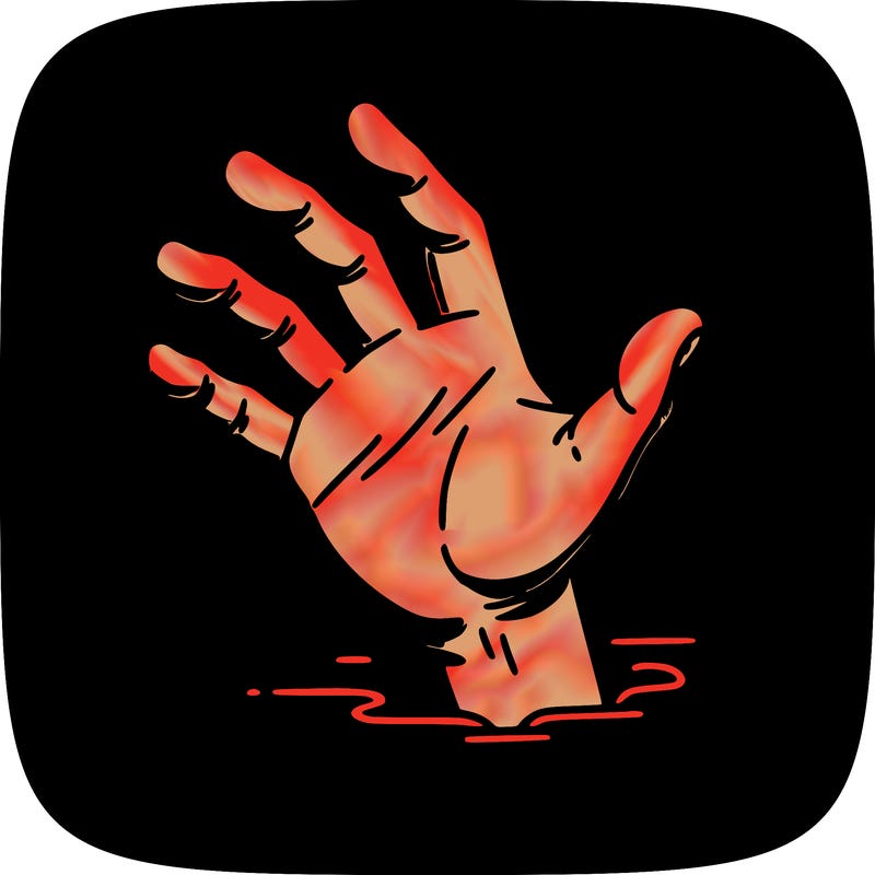 hand reaching out of darkness