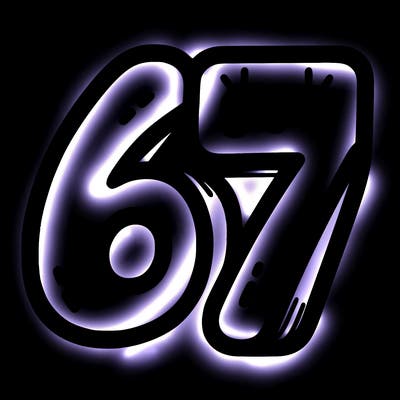 the numbers 67