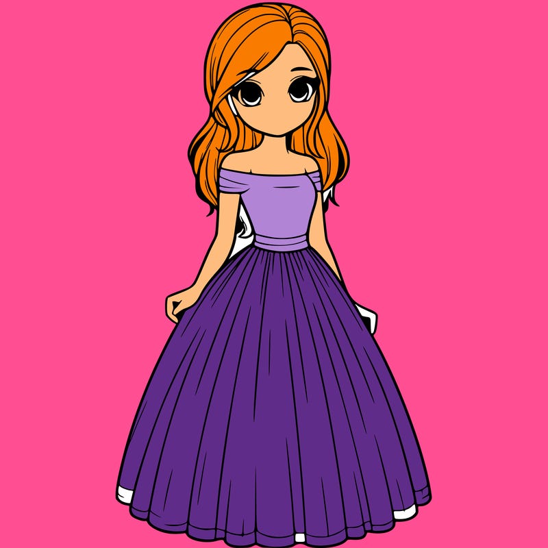 realistic girl in dress