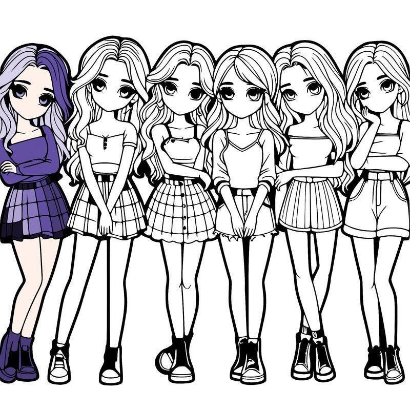 a group of girls realistic