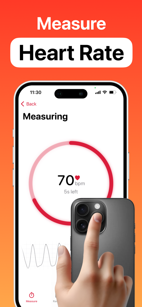 Heart Rate Monitor－HR Tracker - Measuring heart rate using a smartphone camera lens and fingertip
