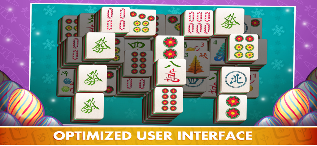 Shanghai Majong game board with large tiles and optimized user interface