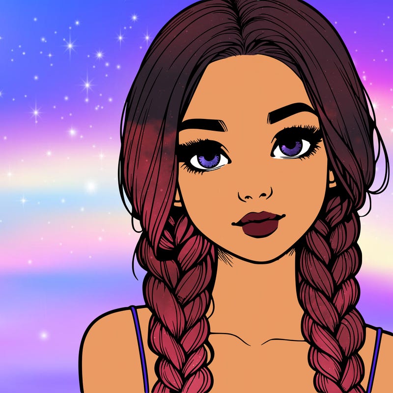 realistic girl with braids