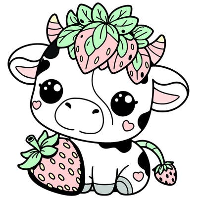 cute strawberry cow