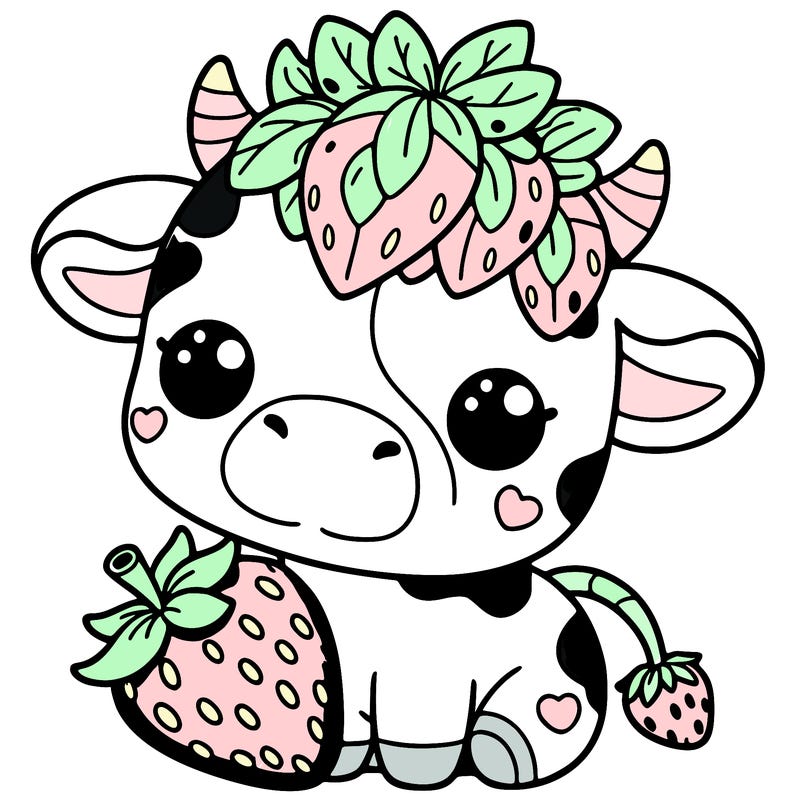 cute strawberry cow
