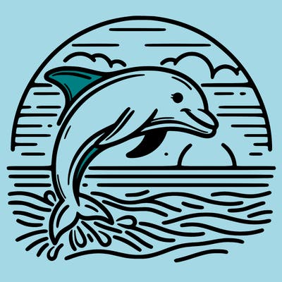 dolphin in a sunset