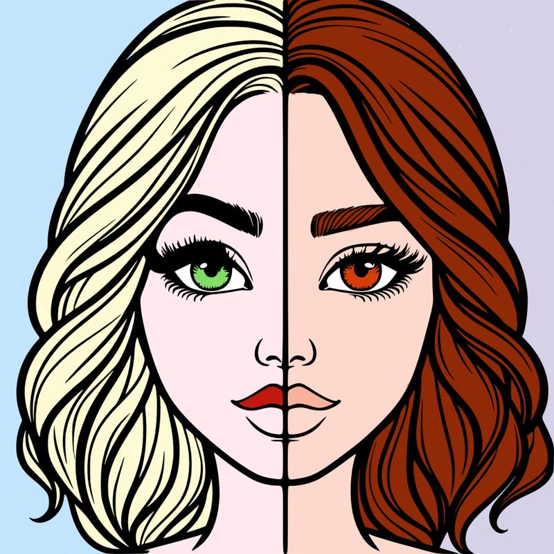 realistic girl split half