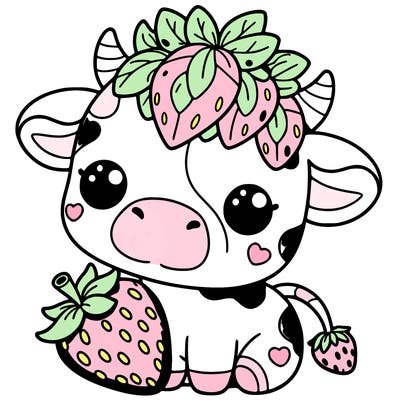 cute strawberry cow