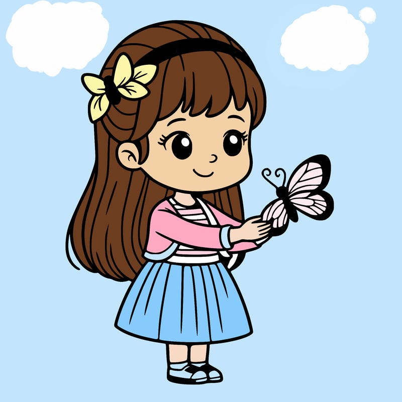 girl holding a butterfly
