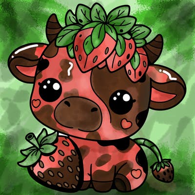 cute strawberry cow