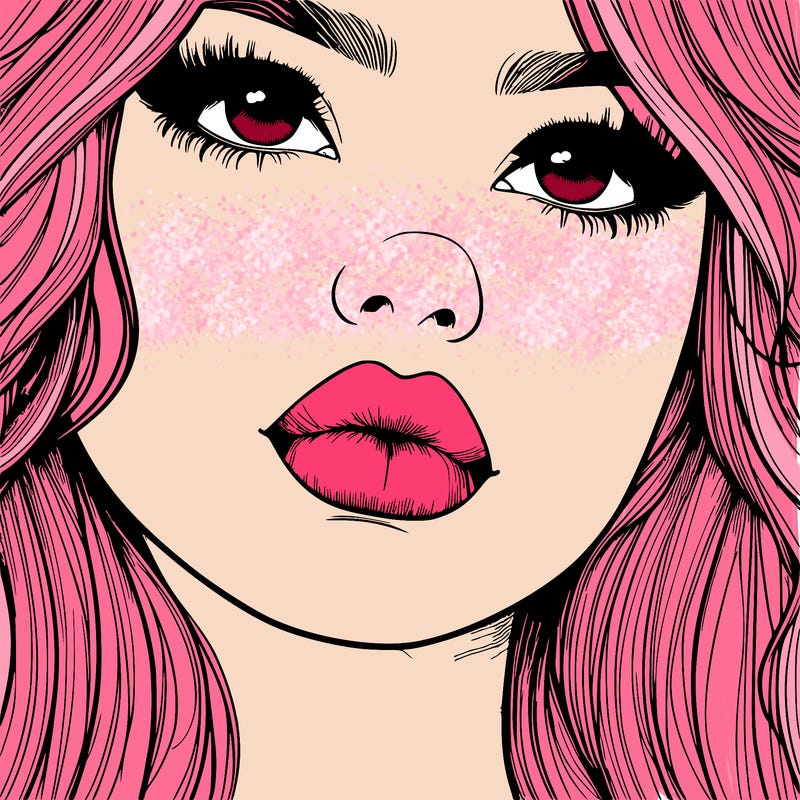 really realistic girl with lips