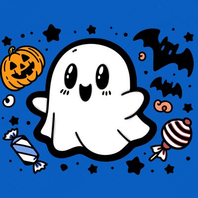 halloween cute little ghost