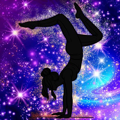 a woman doing a handstand