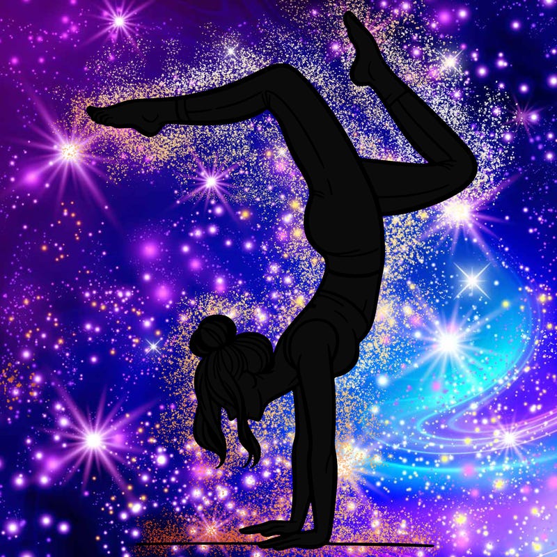 a woman doing a handstand